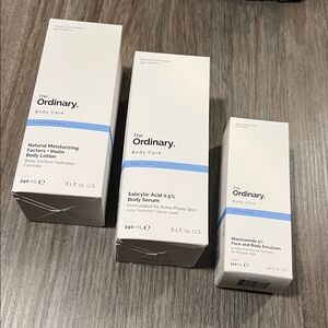The Ordinary Skincare Trio with Blue Accents